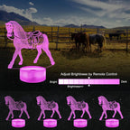 TinyGlow & Co™ 3D Horse Night Lamp - Zodiac Bedside Light with 7 Color Crack Base