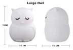 White owl-shaped object with measurements on a white background