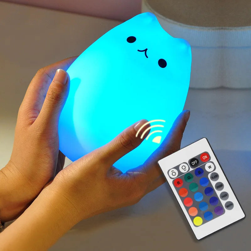 TinyGlow & Co™ Cat LED Night Light with Remote Control