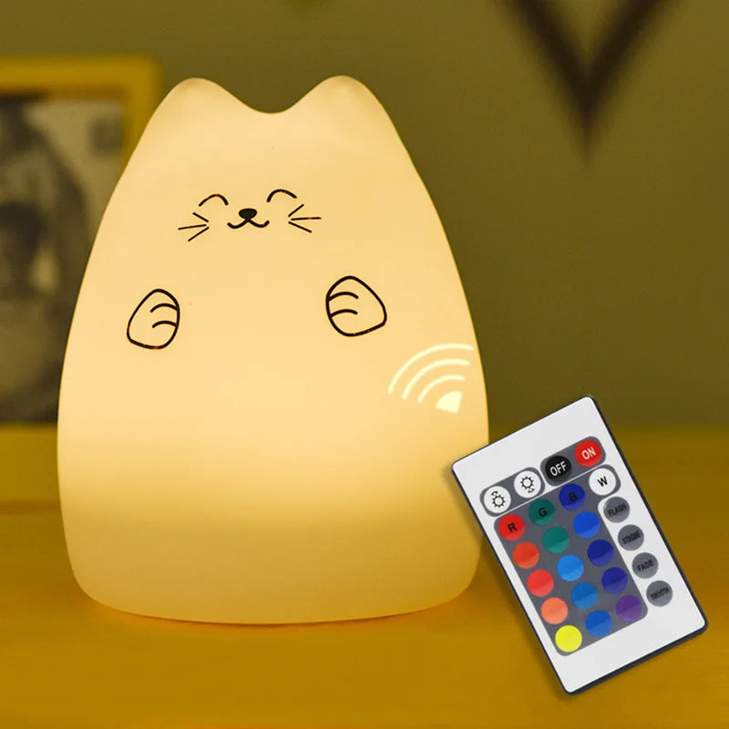 TinyGlow & Co™ Cat LED Night Light with Remote Control
