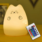 TinyGlow & Co™ Cat LED Night Light with Remote Control