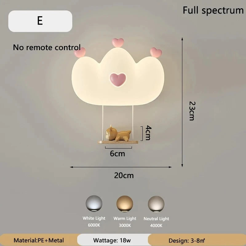 TinyGlow & Co™ Cloud Wall Lamp – Cream Cartoon LED Night Light for Kids