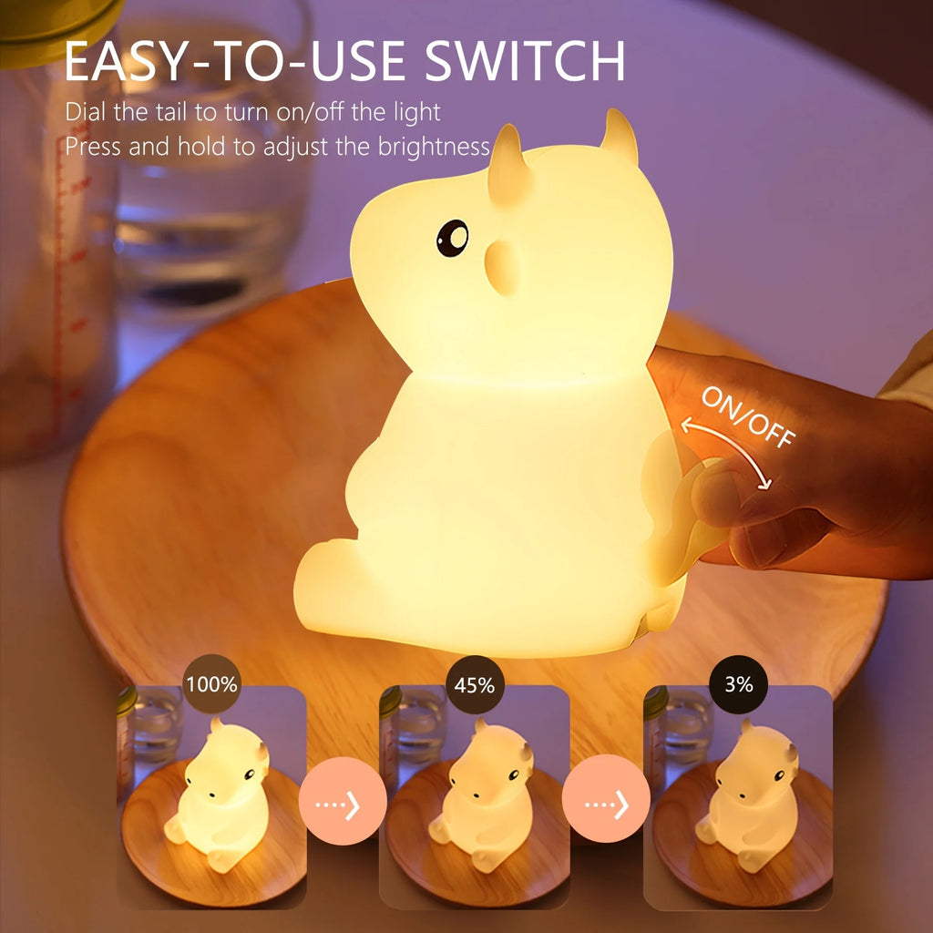 1 Bitable silicone cow creative night light USB light LED light gift toy sleeping lightbedrnight lampoom decoration for children