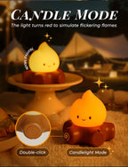 TinyGlow & Co™ Campfire Night Light – White Noise LED Atmosphere Lamp for Kids