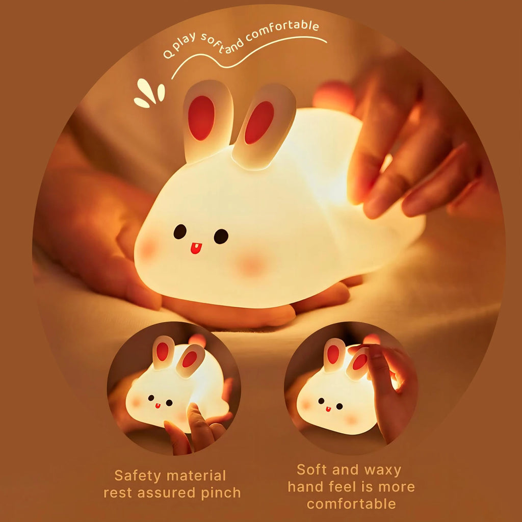 TinyGlow & Co™ Animal Silicone Night Light – Rechargeable Touch Sensor LED Lamp