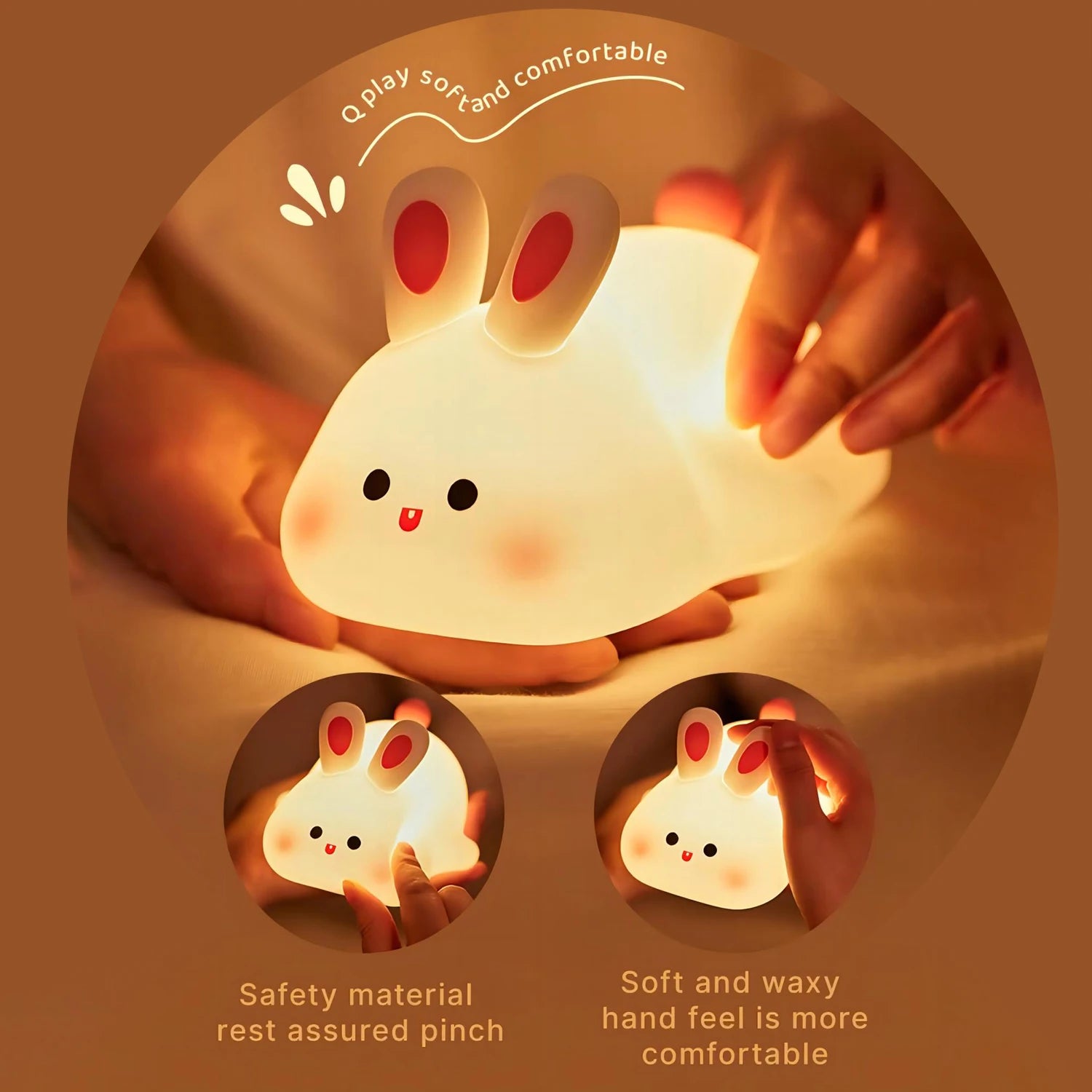 TinyGlow & Co™ Animal Silicone Night Light – Rechargeable Touch Sensor LED Lamp