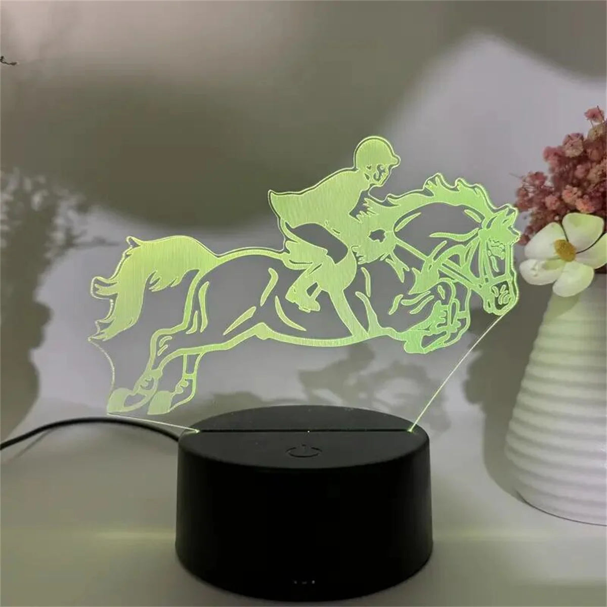 TinyGlow & Co™ 3D Horse Night Light - Optical Illusion Lamp with 7 Color Changing