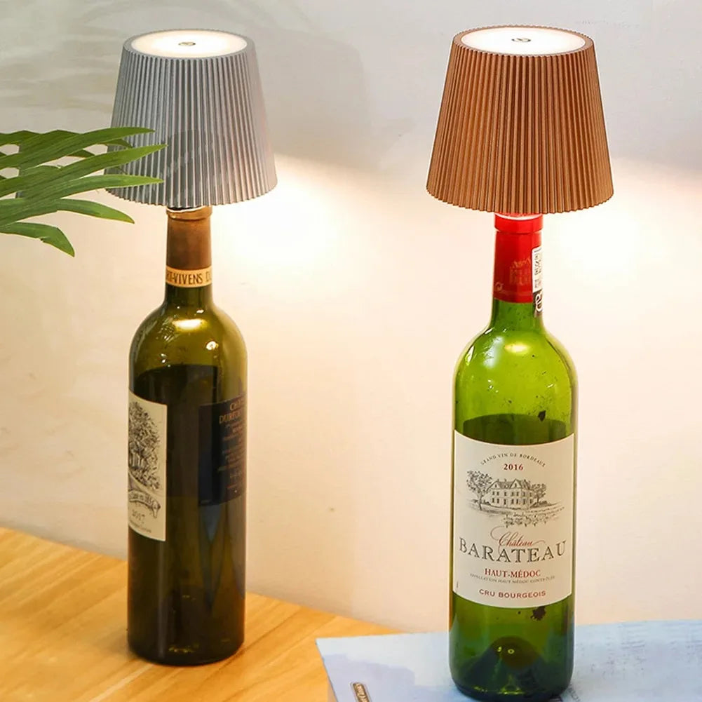 TinyGlow & Co™ Wireless Bottle Table Lamp - Touch Control 3-Color Dimmable Night Light