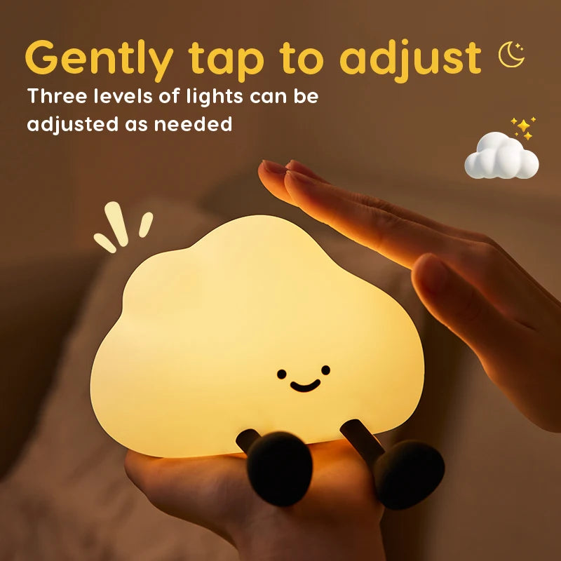 Cute Silicone Led Night Light Rechargeable Animal Toy Birthday Christmas Gifts for Kids Bedroom Table Lamp Dimmable Portable