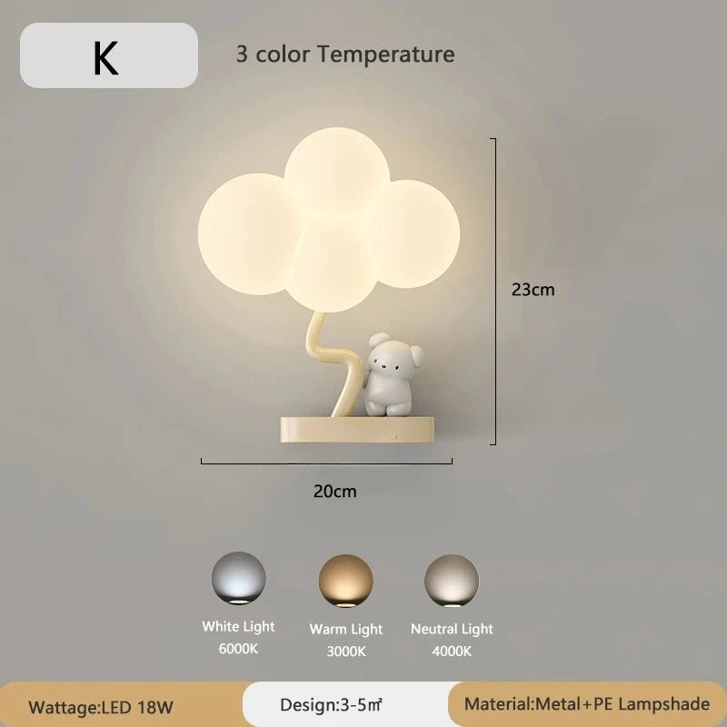 TinyGlow & Co™ Cloud Wall Lamp – Cream Cartoon LED Night Light for Kids