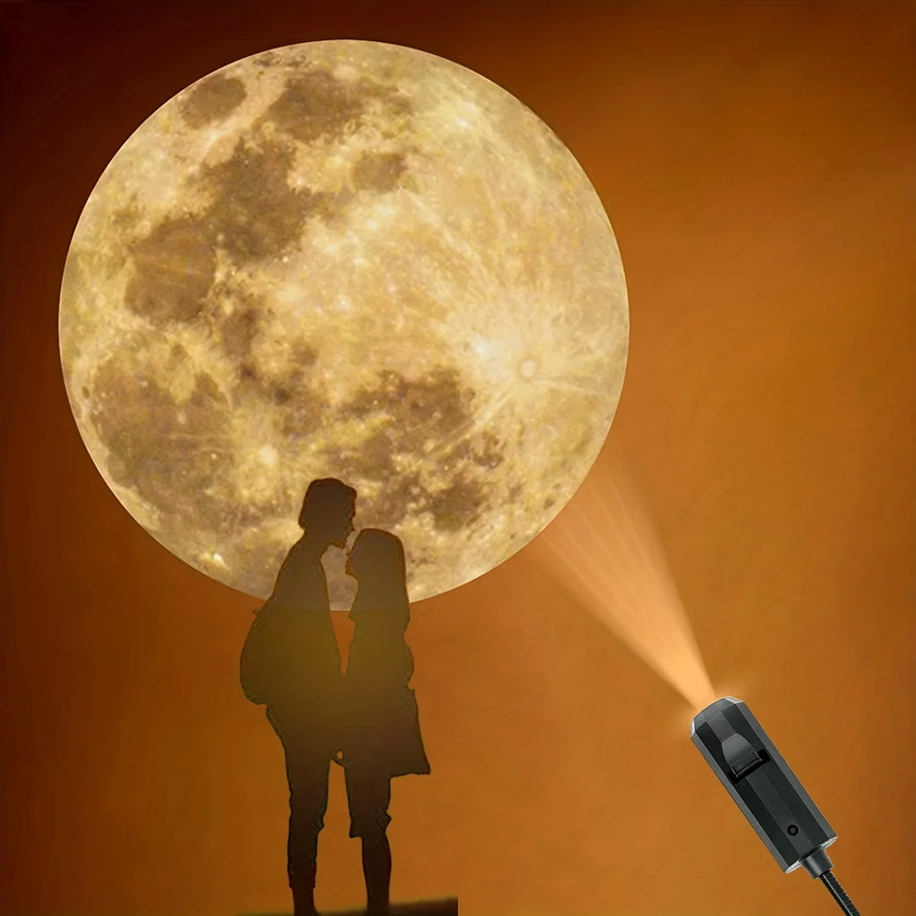 TinyGlow & Co™ Moon & Earth Galaxy Projector – USB Ceiling Starry Sky Night Light