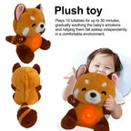 TinyGlow & Co™ Red Panda Breathing Plush Toy with Music & Lights