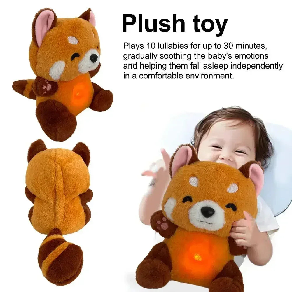 TinyGlow & Co™ Red Panda Breathing Plush Toy with Music & Lights