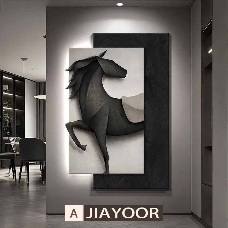 TinyGlow & Co™ Horse Entrance LED Wall Lamp - Luxury Mural Light for Hallway & Background Décor