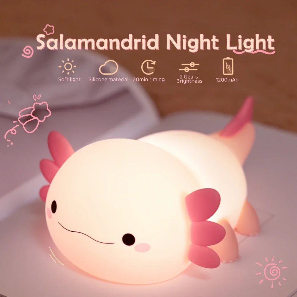 TinyGlow & Co™ Papa Puppy Silicone LED Night Light – Touch Sensor Dog Lamp for Kids