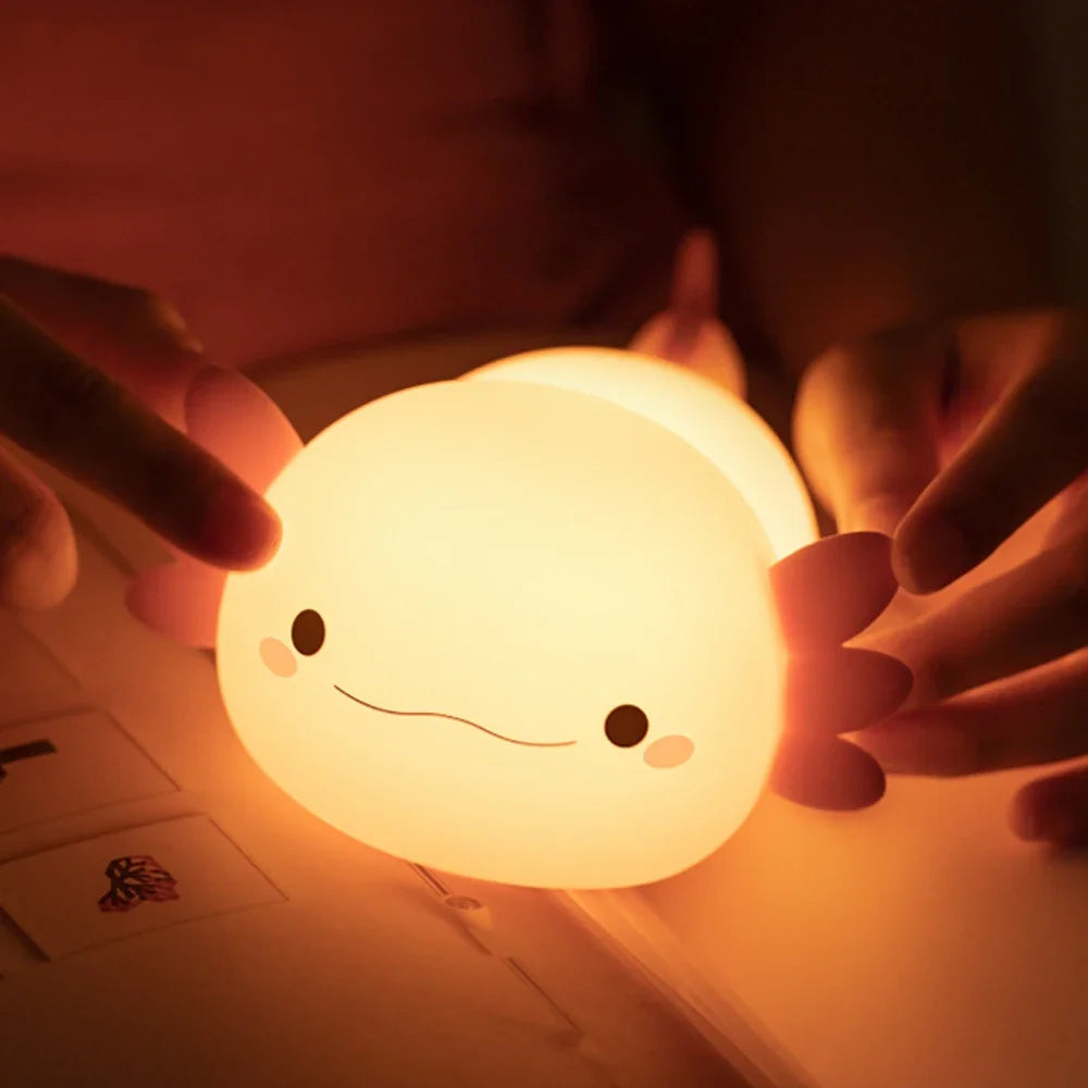 TinyGlow & Co™ Papa Puppy Silicone LED Night Light – Touch Sensor Dog Lamp for Kids