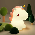 TinyGlow & Co™ Unicorn Silicone LED Night Light – USB Rechargeable Touch Lamp for Kids