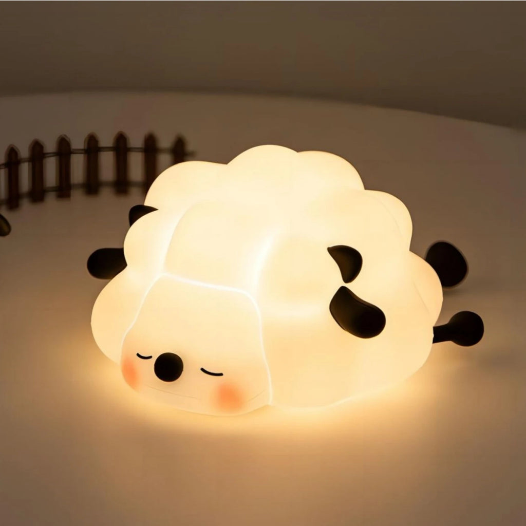 TinyGlow & Co™ Sheep Silicone Night Light – Rechargeable Timing Dimming LED Lamp