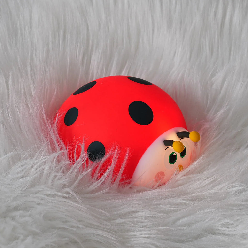 TinyGlow & Co™ Ladybug Silicone Night Light – USB Rechargeable Touch Control Lamp