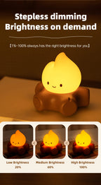 TinyGlow & Co™ Campfire Night Light – White Noise LED Atmosphere Lamp for Kids