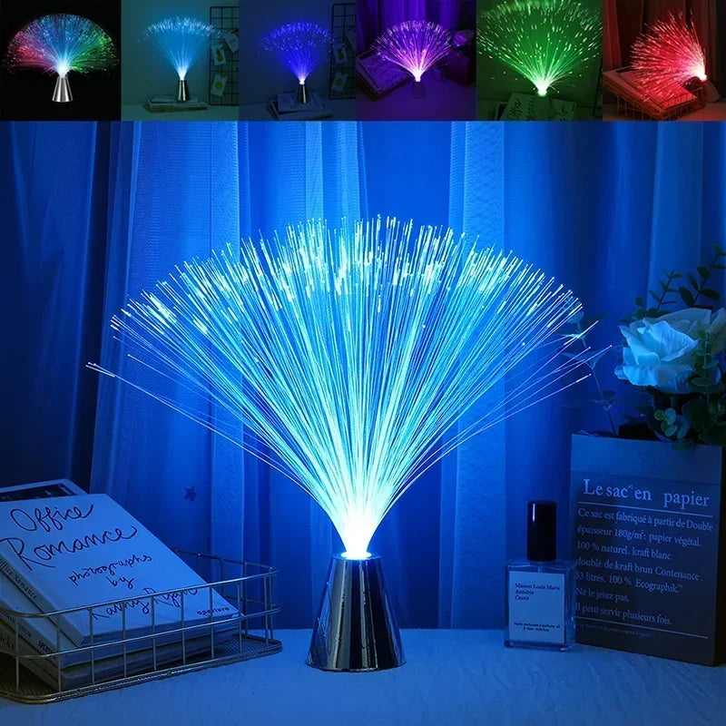 TinyGlow & Co™ 7-Color LED Fiber Optic Starry Atmosphere Light - Multi-Color Night Lighting
