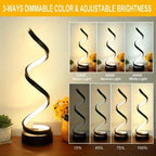 TinyGlow & Co™ Spiral LED Table Lamp – Modern Minimalist Dimmable Adjustable Arm Light