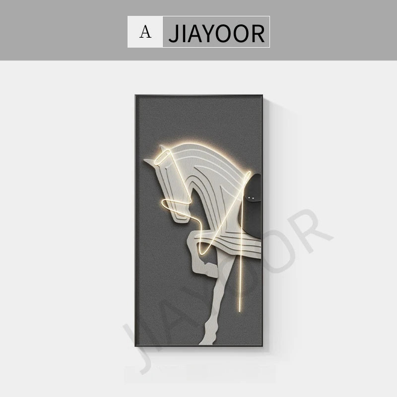 TinyGlow & Co™ Horse Modern LED Wall Lamp - Luxury Crystal Porcelain for Living Room & Hallway