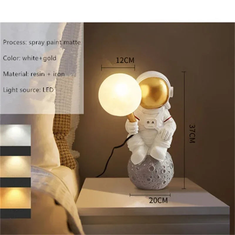 Nordic Bedroom Desk Lamp Cartoon Boy's Room Creative Astronaut Wall Lamp Ornaments Bedside Light for Study Foyer