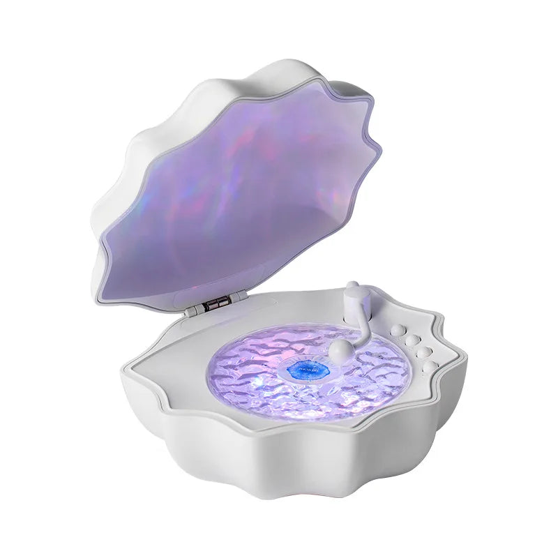 TinyGlow & Co™ Shell Lamp Bluetooth Speaker with Colorful Light Projection & White Noise