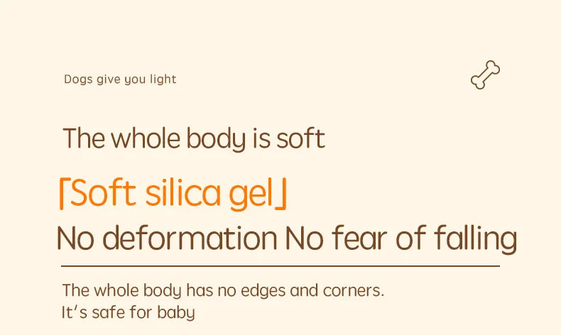 Cute Silicone LED  Puppy Night Light Animal Lamp Touch Sensor Dog Night Lamp Children Kid Bedside Bedroom Decor Birthday Gifts