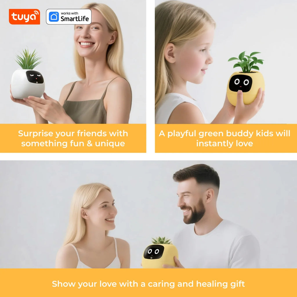 TinyGlow & Co™ Smart AI Plant Pot - Intelligent Garden System with App Control & 7 Sensors
