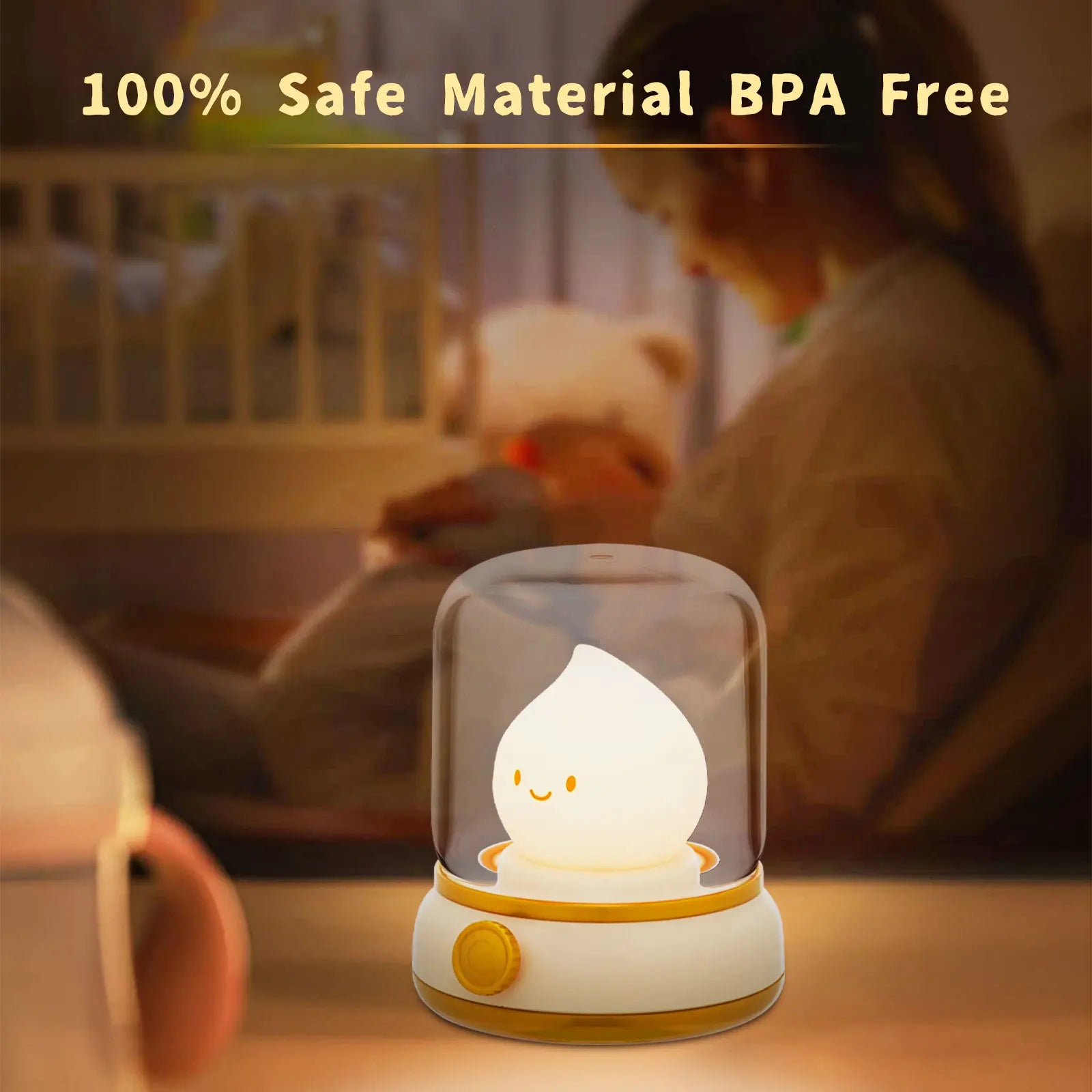 TinyGlow & Co™ LED Flameless Candle Night Light – USB Rechargeable Ambient Lamp