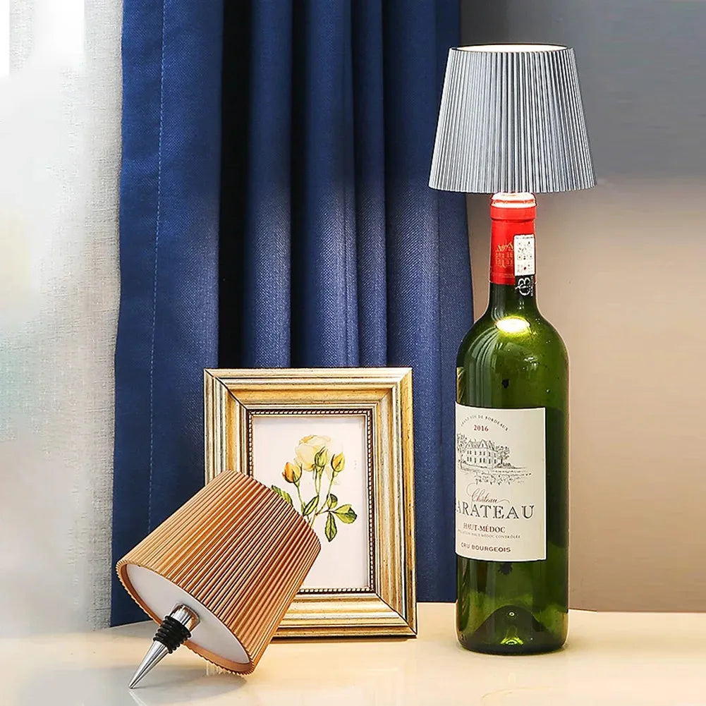TinyGlow & Co™ Wireless Bottle Table Lamp - Touch Control 3-Color Dimmable Night Light
