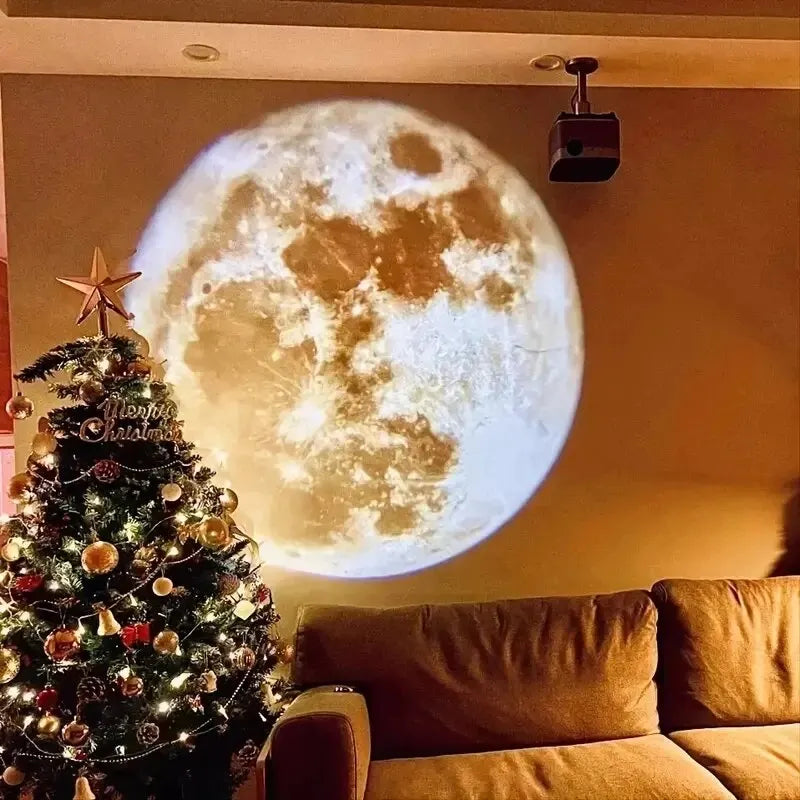 TinyGlow & Co™ Moon & Earth Galaxy Projector – USB Ceiling Starry Sky Night Light