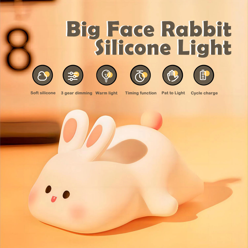 TinyGlow & Co™ Animal Silicone Night Light – Rechargeable Touch Sensor LED Lamp