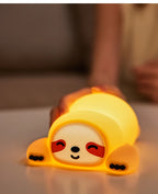 TinyGlow & Co™ Sloth Silicone LED Night Light – Rechargeable Dimmable Animal Lamp