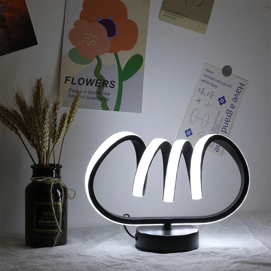 1PC Spiral Tunnel Creative Table Lamp, USB - Three - Color Dimming, Suitable for Various Occasions