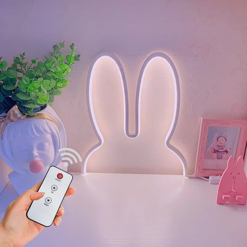 TinyGlow & Co™ Rabbit Night Light – USB Powered LED Bedside Lamp for Kids