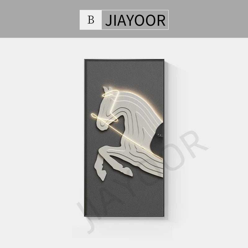 TinyGlow & Co™ Horse Modern LED Wall Lamp - Luxury Crystal Porcelain for Living Room & Hallway
