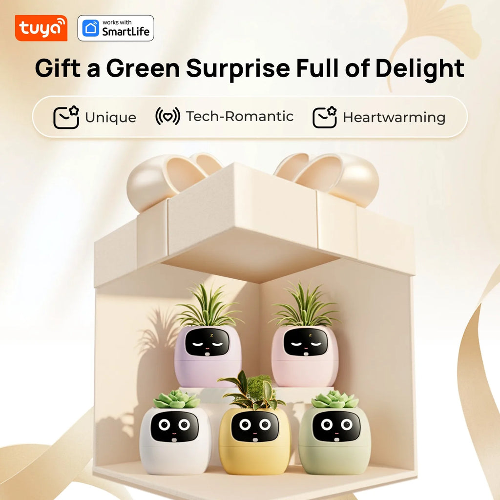 TinyGlow & Co™ Smart AI Plant Pot - Intelligent Garden System with App Control & 7 Sensors