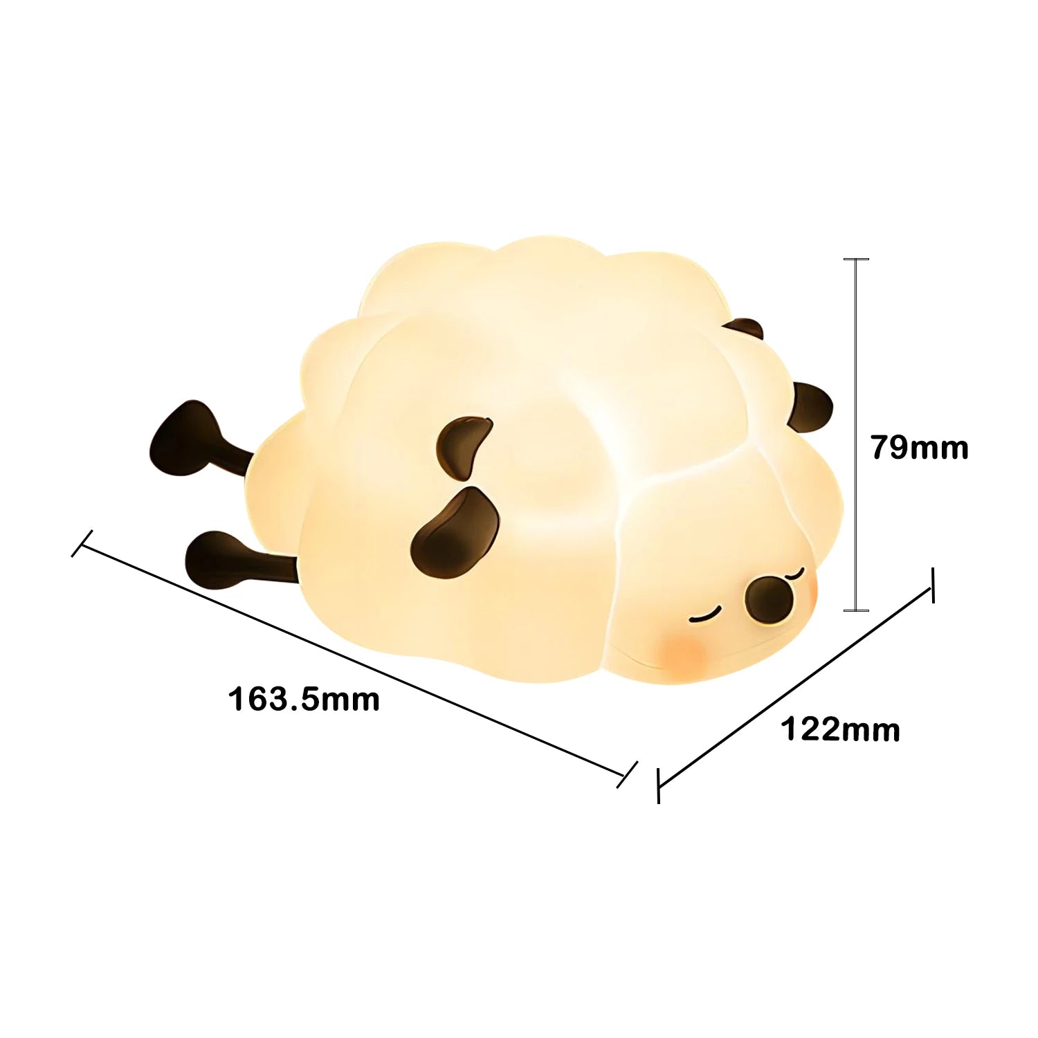 TinyGlow & Co™ Sheep Silicone Night Light – Rechargeable Timing Dimming LED Lamp
