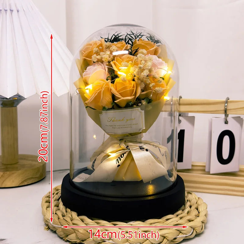 TinyGlow & Co™ Eternal LED Rose in Acrylic Dome - Forever Flower Valentine's Gift