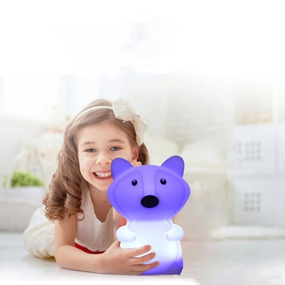 Bear Cat Dog Koala Owl Rabbit LED Night Light Touch Sensor 9 Colors Bedroom Silicone Animal Lamp for Children Kids Baby Gift