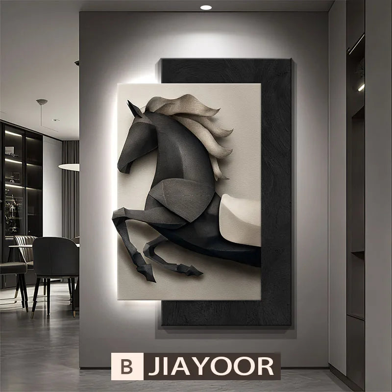 TinyGlow & Co™ Horse Entrance LED Wall Lamp - Luxury Mural Light for Hallway & Background Décor
