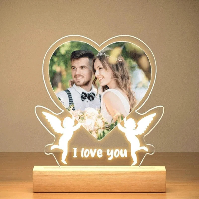 TinyGlow & Co™ Custom Personalized Photo Frame with LED Night Light