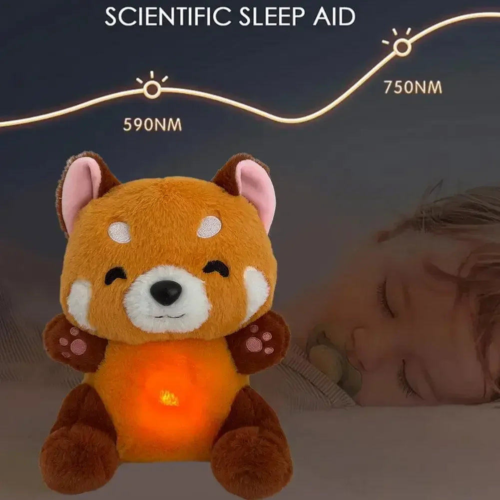 TinyGlow & Co™ Red Panda Breathing Plush Toy with Music & Lights