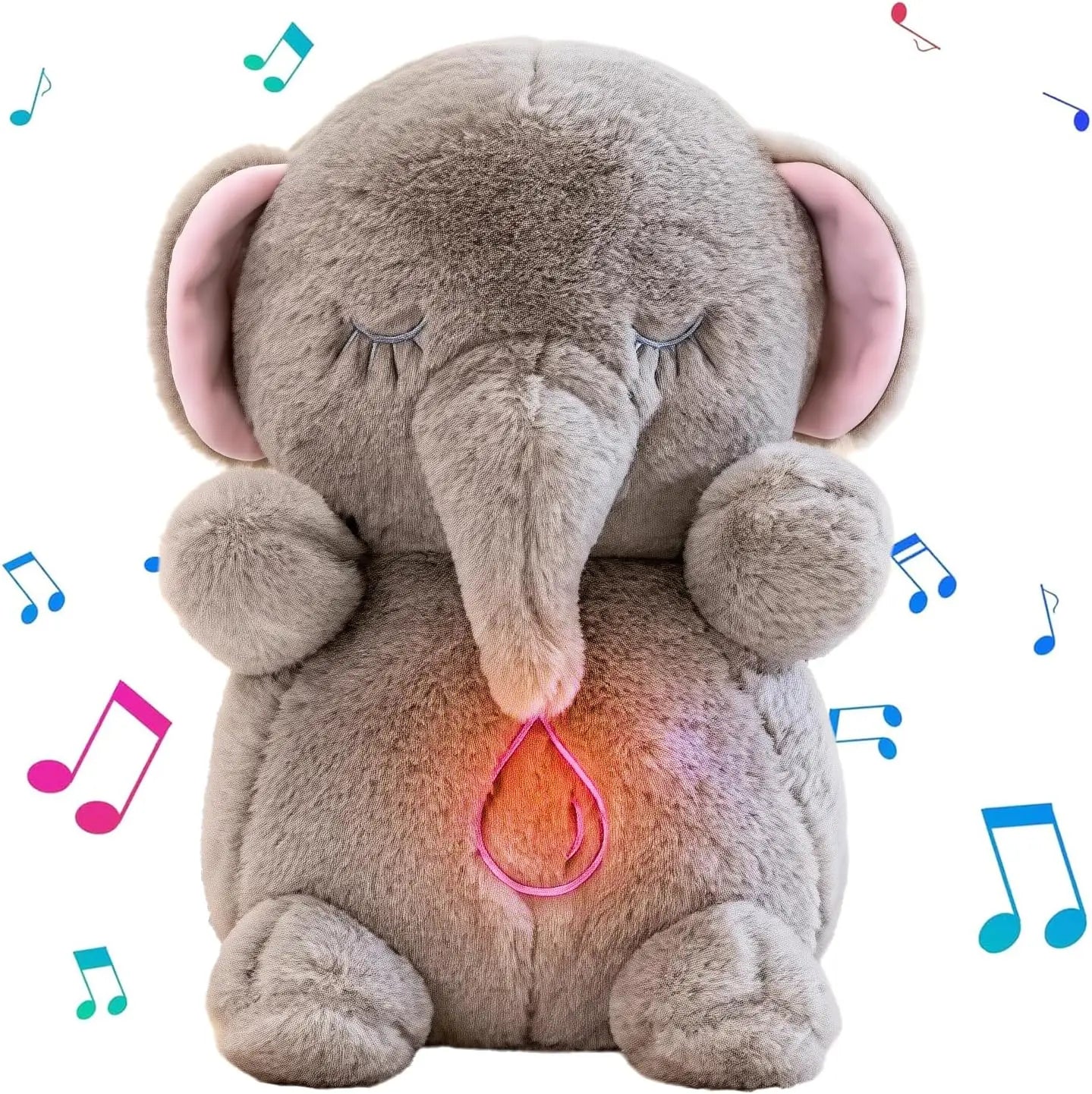 TinyGlow & Co™ Breathing Soothing Capybara & Elephant Plush Sleep Companion