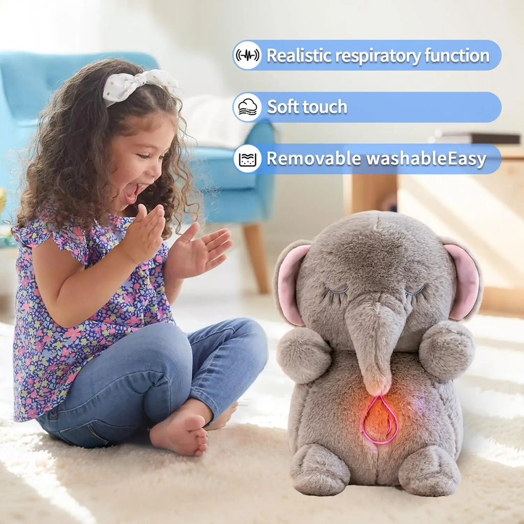 TinyGlow & Co™ Breathing Soothing Capybara & Elephant Plush Sleep Companion