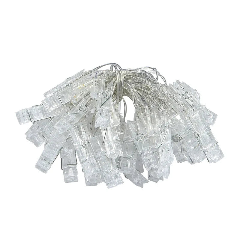 TinyGlow & Co™ LED Photo Clip String Lights - Fairy Garland for Pictures & Cards