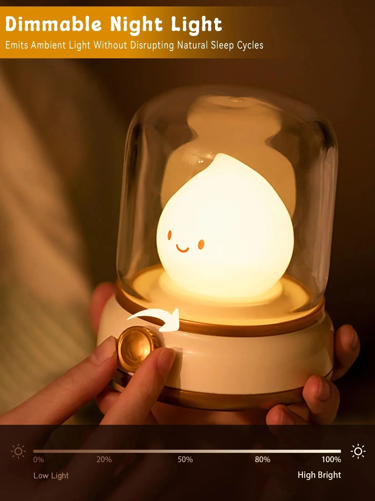 TinyGlow & Co™ LED Flameless Candle Night Light – USB Rechargeable Ambient Lamp